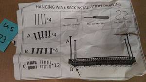 lot 172 image: Hanging Wine Rack with Installation Instructions