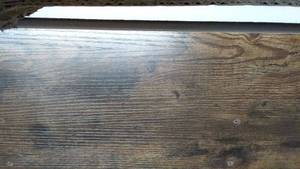 lot 22 image: Set of 2 Floor Mounts with Wooden Plank and Metal Brackets for Shelving