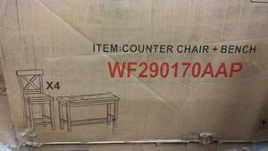 lot 33 image: Set of 4 Counter Chairs and Bench
