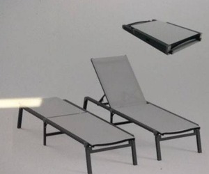 lot 43 image: Foldable Lounge Chair - Navy Blue