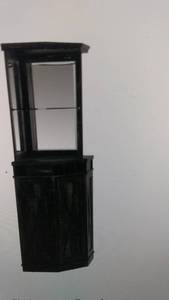 lot 50 image: Home Source Charcoal Corner Display Cabinet