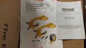 lot 53 image: Vevor Wheel Lock Clamp 2-Pack Trailer Tire Lock Adjustable Anti-Theft