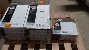lot 142 image: Lot of 17 Boxes TrafficMASTER Peel and Stick Vinyl Tiles - Carrara Marble Design