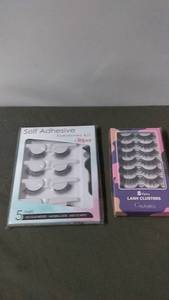 lot 191 image: Two Sets of Self-Adhesive Eyelashes - 5 Pair Natural Look & 8 Pair Lash Clusters