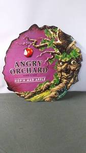 lot 220 image: Angry Orchard Hopn Mad Apple Hard Cider Sign - Vintage Decorative Display