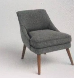 lot 7 image: Dark Grey Linen Side Chair - New