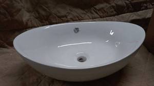 lot 10 image: 23 White Vessel Sink by Eridanus - New in Box