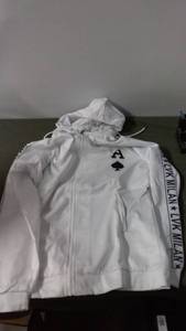 lot 138 image: Mens White Hoodie and Jogger Pants Set with Ace of Spades Design