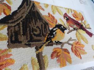 Hand Hooked Cardinal Themed Floor M...