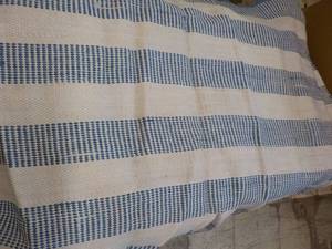 5ft5 x 7ft Blue and Cream Threshol...