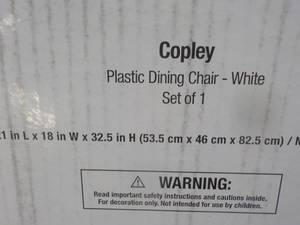 Copley White Plastic Dining Chair...