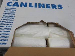 Case of 250 Clear Can Liners 33 gal...