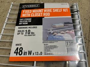 2 Everbilt Fixed Mount Wire Shelf Kits with Closet Rod