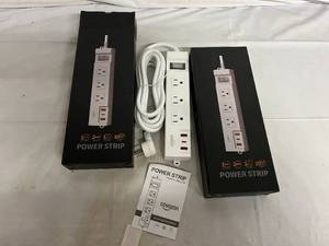 2 x 10ft Power Strips with USB-C and USB Ports