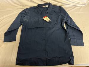 8 Navy Blue Long Sleeve Work Shirts