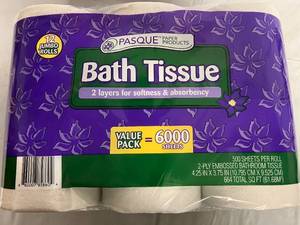 2 x 12 Packs of Pasque 2-Ply Bath Tissue