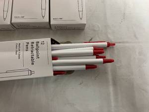 8 x 12 Packs Ballpoint Retractable Pens - Red