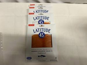 D. 4x 4oz 45 Latitude 45 Smoked Atlantic Salmon Slice & Ready to Eat