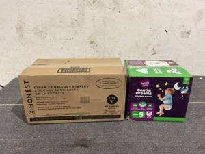 lot 118 image: LOT OF 2 Baby Diapers Size 5