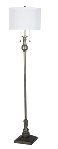 lot 121 image: Better Home & Gardens Metal Transitional Floor Lamp, Silver Finish