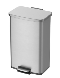 lot 490 image: Better Homes & Gardens 13.2 Gallon Rectangular Stainless Steel Trash Can, Kitchen Step Trash Can