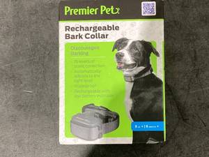 lot 643 image: Premier Pet Rechargeable Bark Adjustable Collar - Black