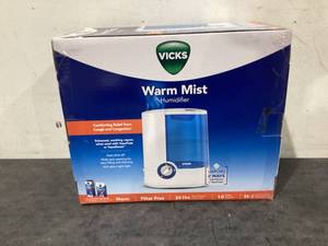 lot 650 image: Vicks Warm Moisture Humidifier, 400 sq ft, Blue, V750