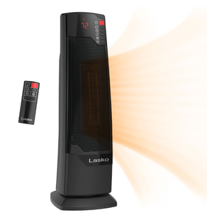 lot 653 image: Lasko 22 1500W Oscillating Ceramic Tower Space Heater with Remote, Black
