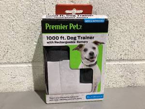 lot 537 image: Premier Pet 1000 Ft Dog Trainer with Rechargeable Battery - Corrects Unwanted Behaviors