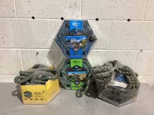 lot 547 image: LOT OF 4 Hydro Tech Expandable Proof Hose 25,50, and 100
