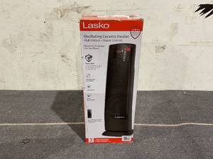lot 78 image: Lasko 22 1500W Oscillating Ceramic Tower Space Heater with Remote CT22835