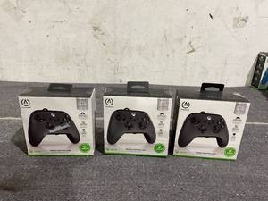 lot 147 image: LOT OF 3 PowerA Wired Controller For Xbox Series XS - Black, Gamepad, Video Game Controller Works with Xbox One