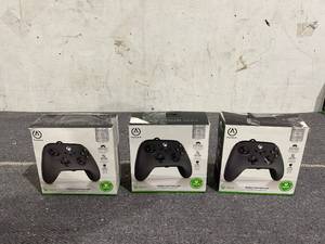 lot 148 image: LOT OF 3 PowerA Wired Controller For Xbox Series XS - Black, Gamepad, Video Game Controller Works with Xbox One