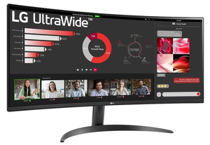 lot 95 image: LG 34 219 Curved Ultra Wide Monitor, WQHD(3440 x 1440 Pixels) 34WR50QC
