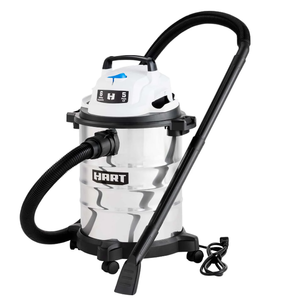 lot 226 image: HART 6 Gallon 5 Peak HP Stainless Steel WetDry Vacuum with Bonus Car Cleaning Kit