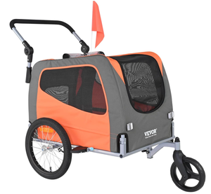 lot 364 image: VEVOR Dog Bike Trailer, Supports up to 6688100 lbs, 2-in-1 Pet Stroller Cart Bicycle Carrier