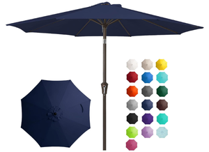 lot 368 image: JEAREY 9 Outdoor Patio Umbrella Outdoor Table Umbrella with Push Button Tilt and Crank