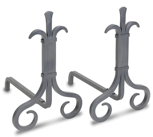 lot 374 image: 2PCS Pilgrim Grand Forge Andirons - Natural Iron