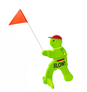 lot 424 image: Step2 Kid Alert Green Visual Warning Signal Safety Guy, 32 Tall Safety Notice Sign