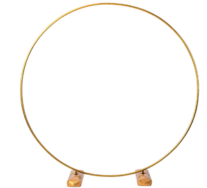 lot 626 image: Way to Celebrate Balloon Arch Kit, Round Golden Metal Iron Arch for Party Celebration Dcor