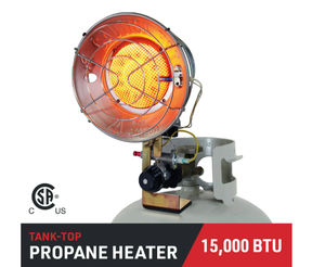 lot 534 image: LOT OF 3 Dyna-Glo TT15000M 15,000 BTU Propane Tank Top Portable Heater