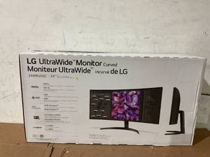 lot 96 image: LG 34 219 Curved Ultra Wide Monitor, WQHD(3440 x 1440 Pixels) 34WR50QC
