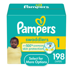 lot 519 image: Pampers Swaddlers Diapers, Size 1, 198 Count