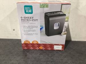 lot 678 image: PenGear 6-Sheet Micro-cut PaperCredit Card Shredder with 3.4 Gallon Bin