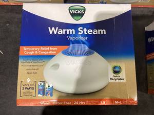 lot 682 image: LOT OF 5 Vicks Warm Steam Vaporizer Humidifier, 600 sq ft, V150RYUPC