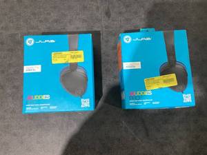 lot 693 image: LOT OF 2 JLab JBuddies Pro Wired Over-Ear Kids Headphones, Built-in Volume Regulators for Safety