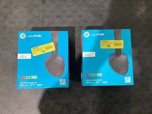 lot 694 image: LOT OF 2 JLab JBuddies Pro Wired Over-Ear Kids Headphones, Built-in Volume Regulators for Safety