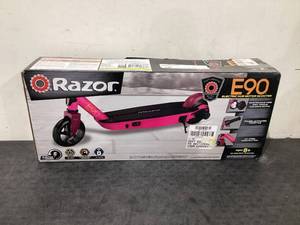 lot 700 image: Razor Black Label E90 Electric Scooter - Pink, for Child Ages 8 and up to 120 lbs, up to 10 mph