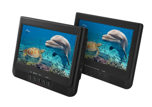 lot 166 image: Onn. 10 Dual Screen DVD Player with Digital Panel