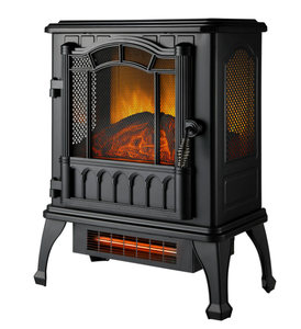 lot 446 image: Mainstays 2-Setting 3D Electric Stove Heater with Life-like Flame